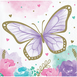 192ct Bulk Golden Butterfly Beverage Napkins