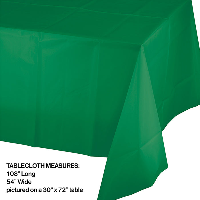 Bulk 12ct Emerald Green Plastic Table Covers 54 inch x 108 inch 