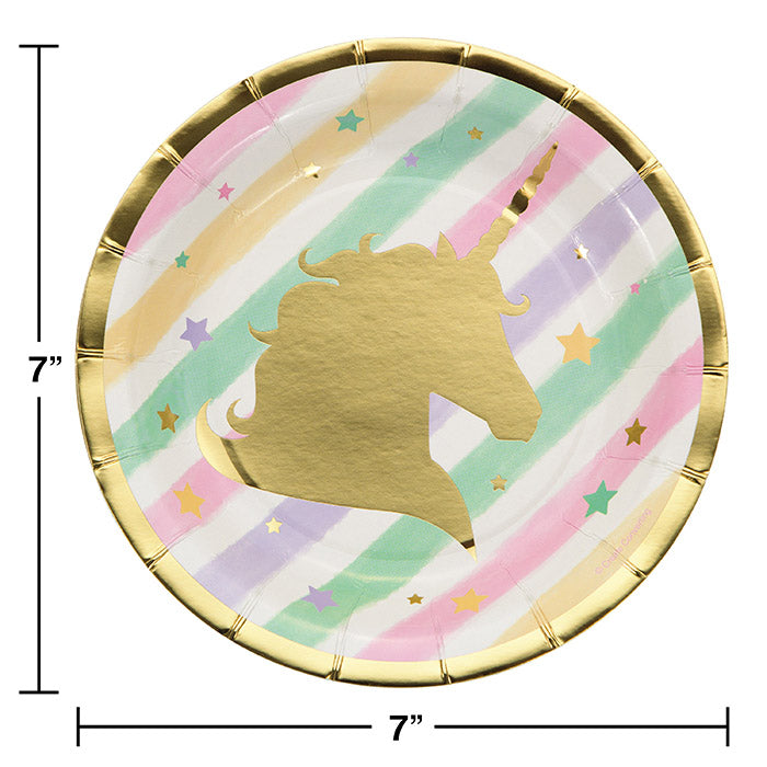 96ct Bulk Sparkle Unicorn Dessert Plates