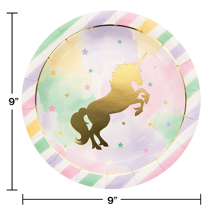 96ct Bulk Sparkle Unicorn Dinner Plates