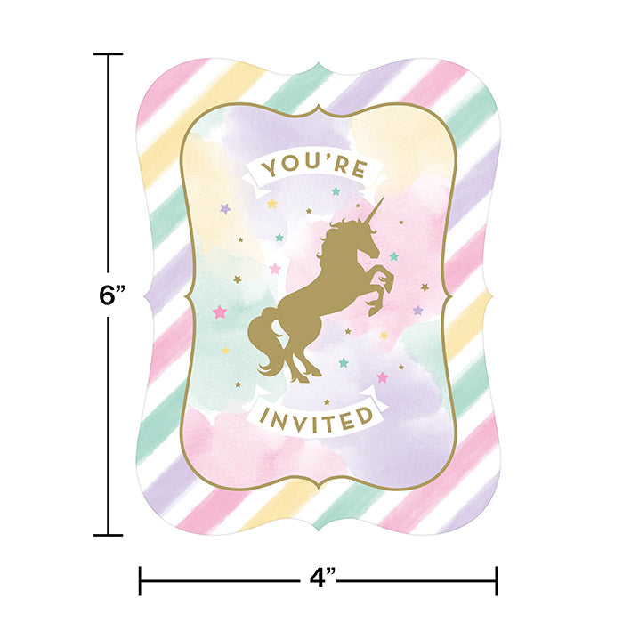 48ct Bulk Sparkle Unicorn Invitations