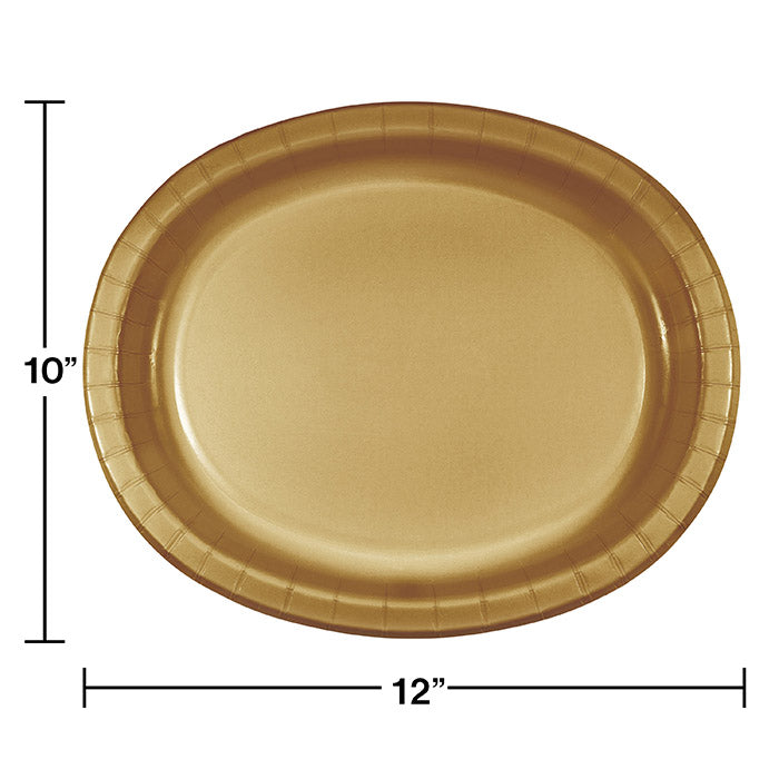 Bulk 96ct Glittering Gold Sturdy Style Oval Platters 