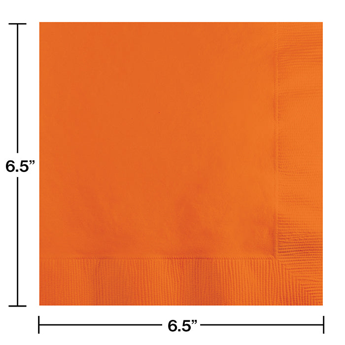 Bulk 500ct Sunkissed Orange Luncheon Napkins 3 ply 