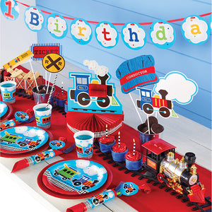 96ct Bulk All Aboard Train Dessert Plates