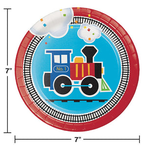 96ct Bulk All Aboard Train Dessert Plates