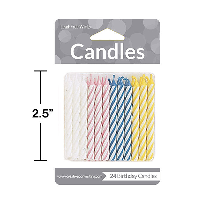 288ct Bulk Assorted Striped Candles