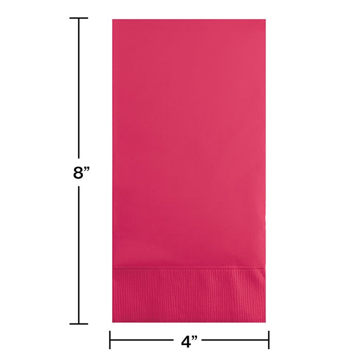 Bulk 192ct Hot Magenta 3 Ply Guest Towels 