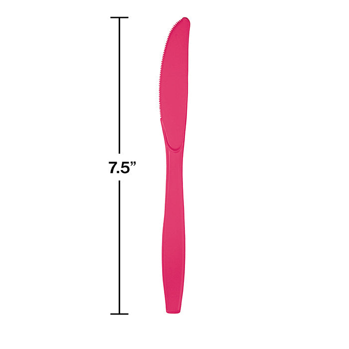 Bulk 288ct Hot Magenta Plastic Knives 