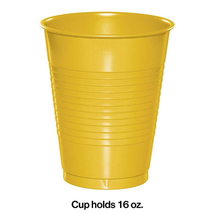Bulk 240ct School Bus Yellow 16 oz Plastic Cups 