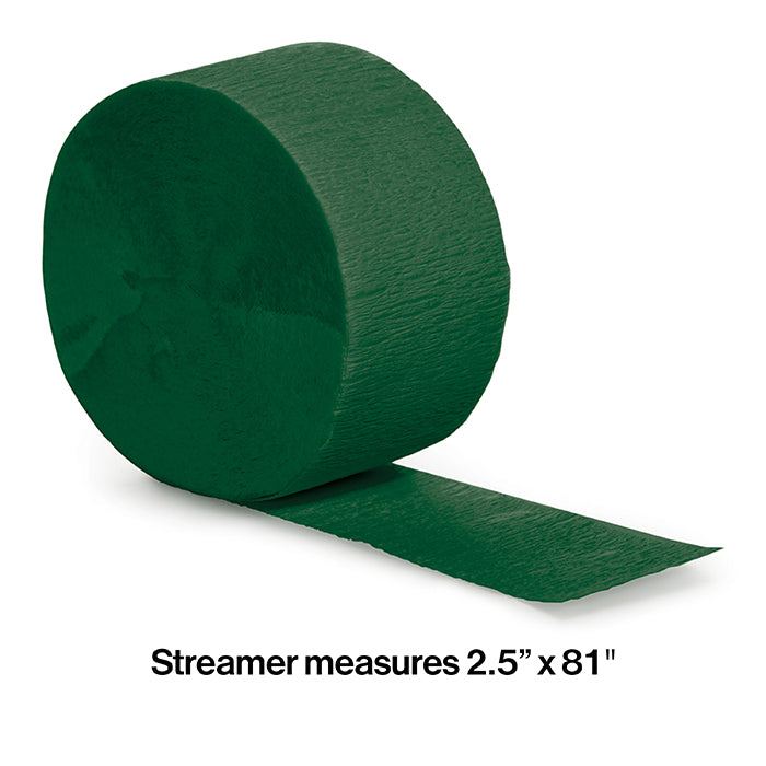 Bulk 12ct Hunter Green Crepe Streamer 81 ft 
