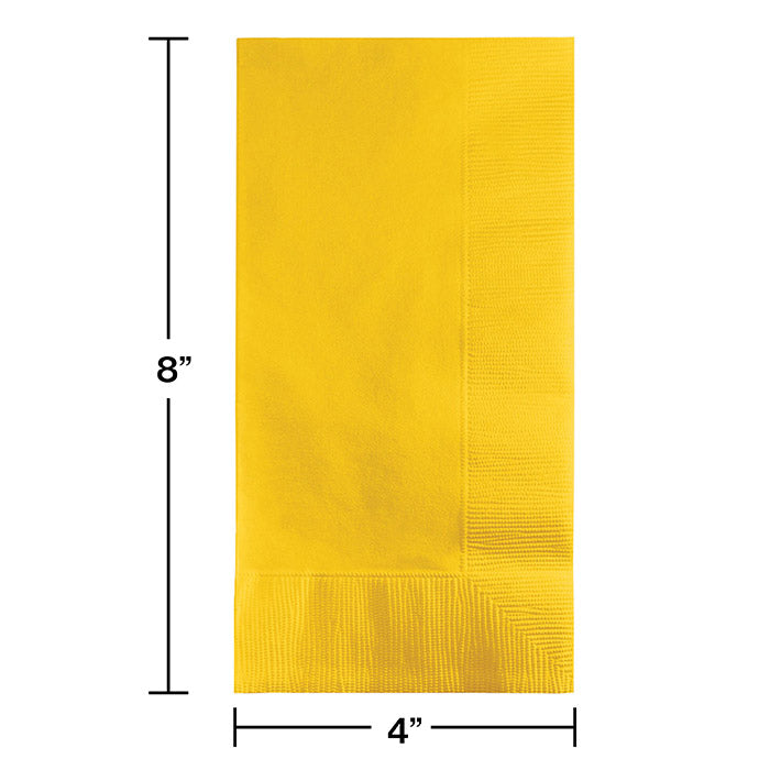 Bulk 600ct School Bus Yellow 2 Ply Dinner Napkins 
