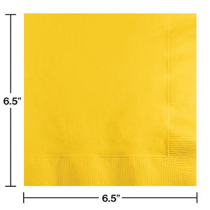 600ct Bulk School Bus Yellow 2 Ply Luncheon Napkins