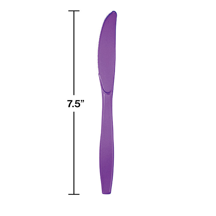Bulk 288ct Amethyst Purple Plastic Knives 
