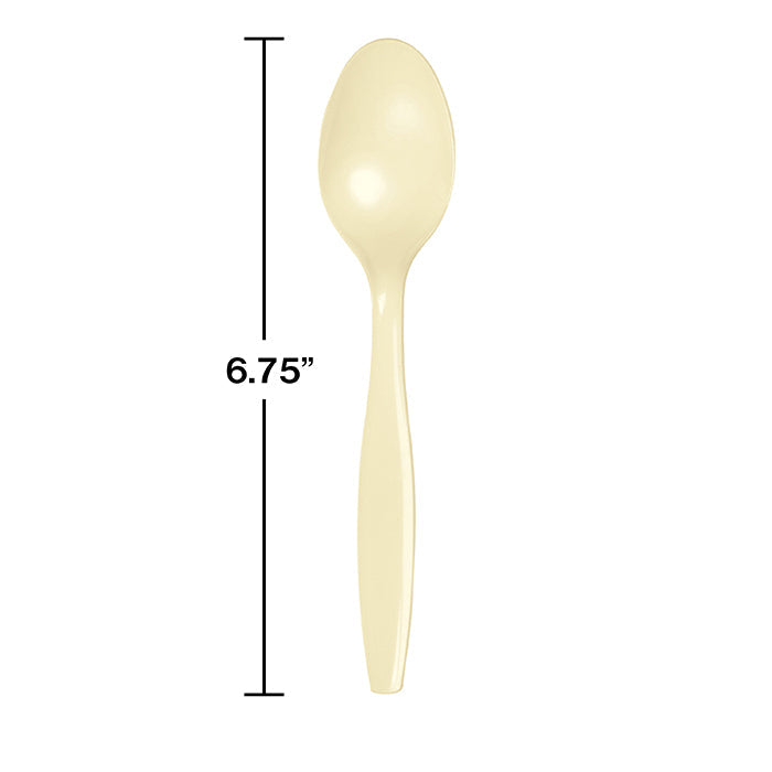 Bulk 288ct Ivory Plastic Spoons 