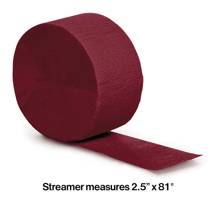 Bulk 12ct Burgundy Crepe Streamer 81 ft 