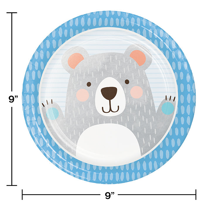 96ct Bulk Bear Party Dinner Plates