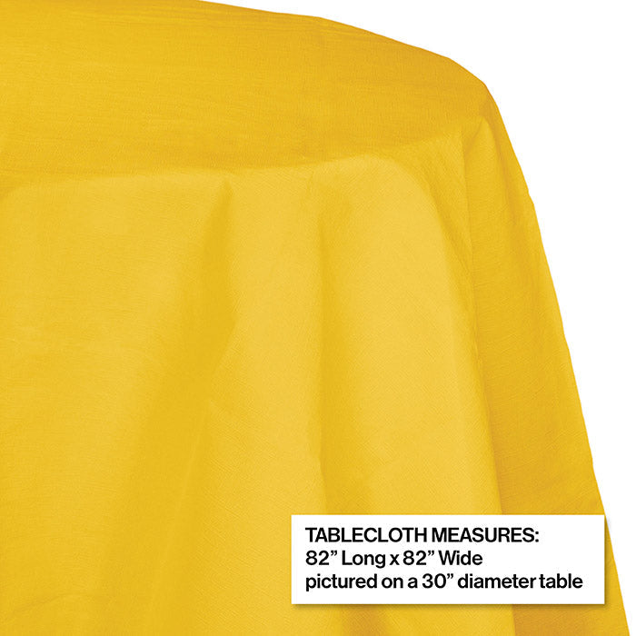 Bulk 12ct School Bus Yellow Round Paper Table Covers 82 inch 