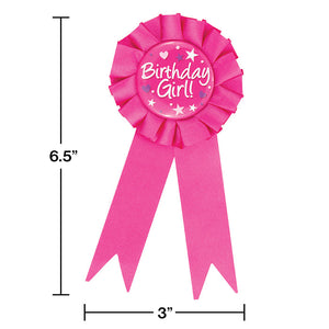 12ct Bulk Birthday Girl Award Ribbons