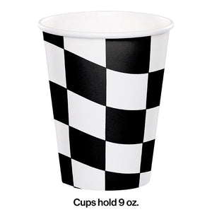 96ct Bulk Black and White Check 9 oz Cups