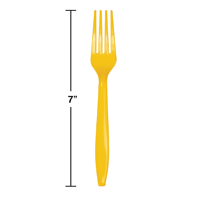 Bulk 288ct School Bus Yellow Plastic Forks 