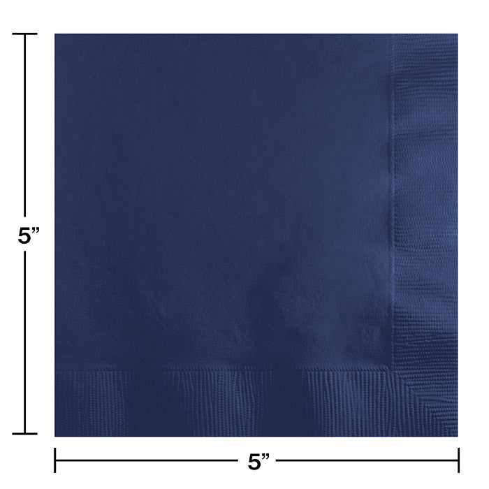 Bulk 600ct Navy 2 ply Beverage Napkins 