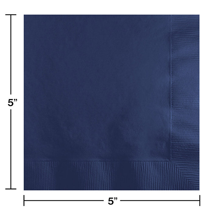 Bulk 1200ct Navy 2 Ply Beverage Napkins 