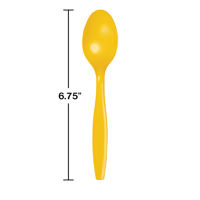 Bulk 288ct School Bus Yellow Plastic Spoons 