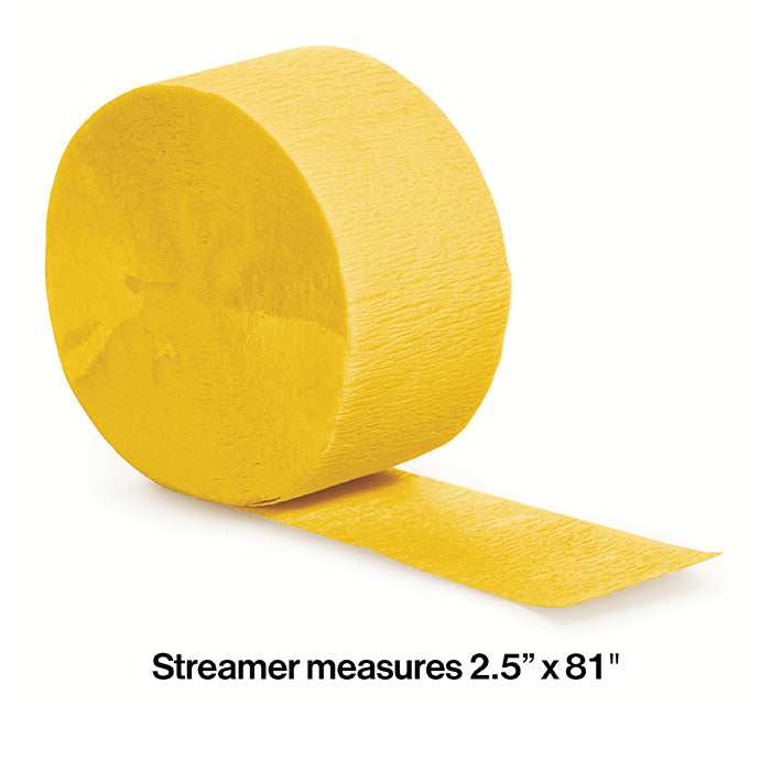 Bulk 12ct School Bus Yellow Crepe Streamer 81 ft 