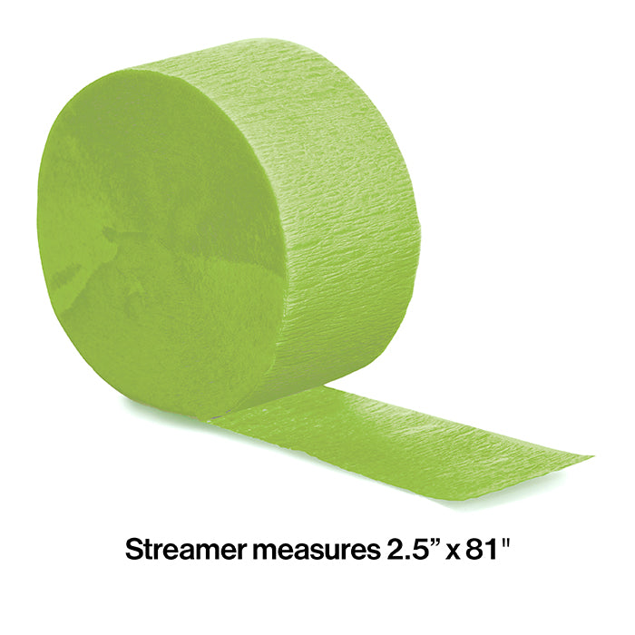 Bulk 12ct Fresh Lime Green Crepe Streamer 81 fts 