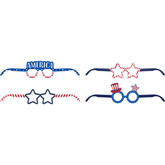 24ct Bulk Patriotic Fourth of July Paper Eyeglasses