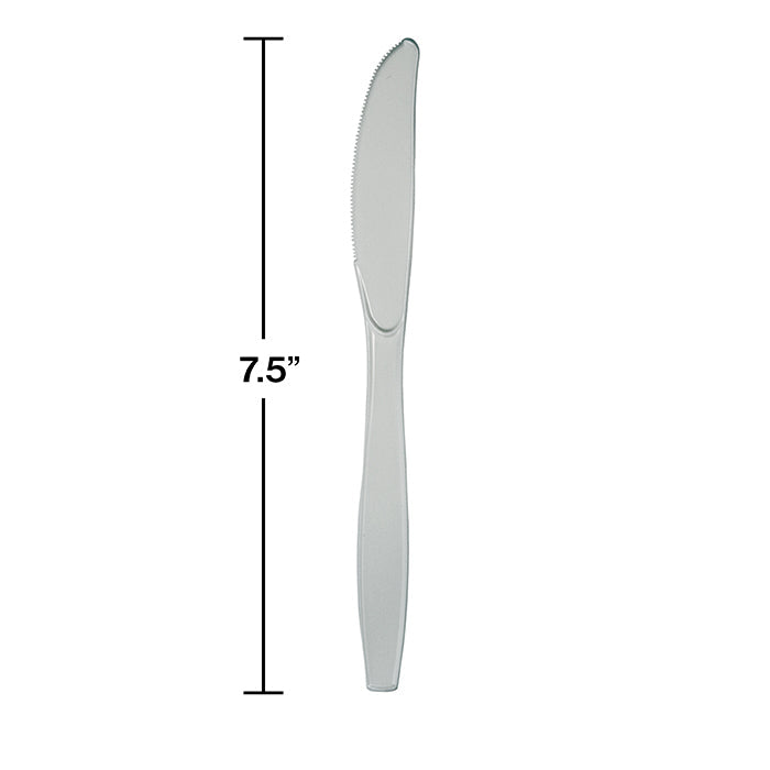 Bulk 600ct Shimmering Silver Bulk Plastic Knives 