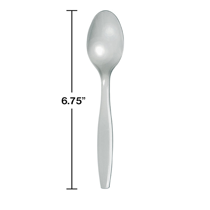 Bulk 600ct Shimmering Silver Bulk Plastic Spoons 