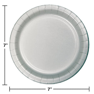 240ct Bulk Shimmering Silver Dessert Plates