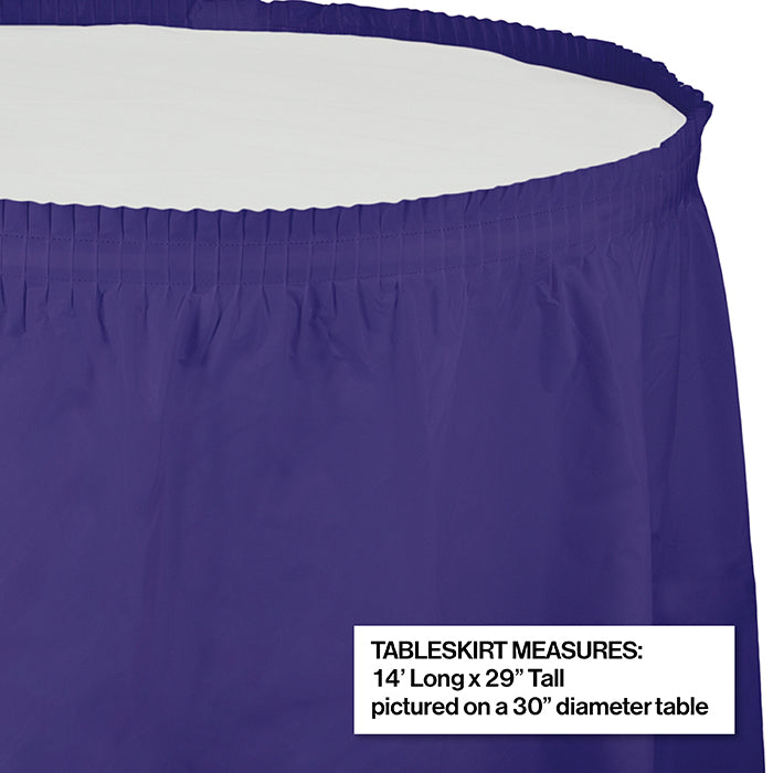 Bulk 6ct Purple Plastic Tableskirt 29 inch x 14 ft 