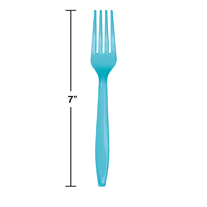 Bulk 288ct Bermuda Blue Plastic Forks 