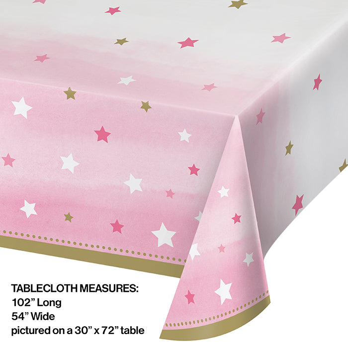 6ct Bulk One Little Star Girl Plastic Table Covers