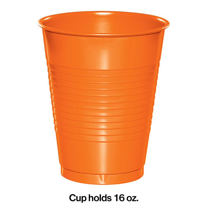 Bulk 240ct Sunkissed Orange 16 oz Plastic Cups 