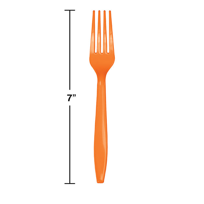 Bulk 600ct Sunkissed Orange Bulk Plastic Forks 