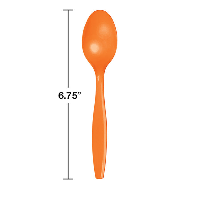 Sunkissed Orange Bulk Plastic Spoons (600 per Case) - $53.82/case
