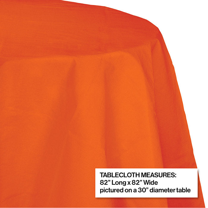 Bulk 12ct Sunkissed Orange Round Paper Table Covers 82 inch 