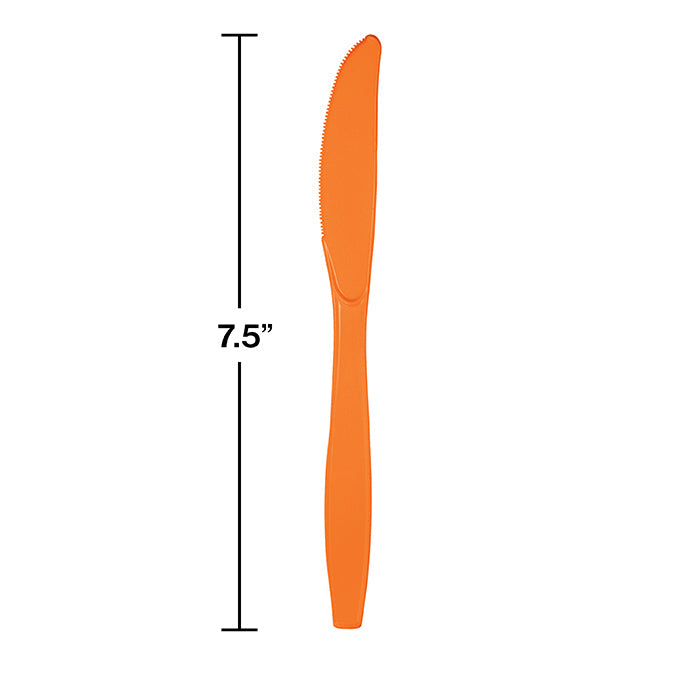 Bulk 288ct Sunkissed Orange Plastic Knives 