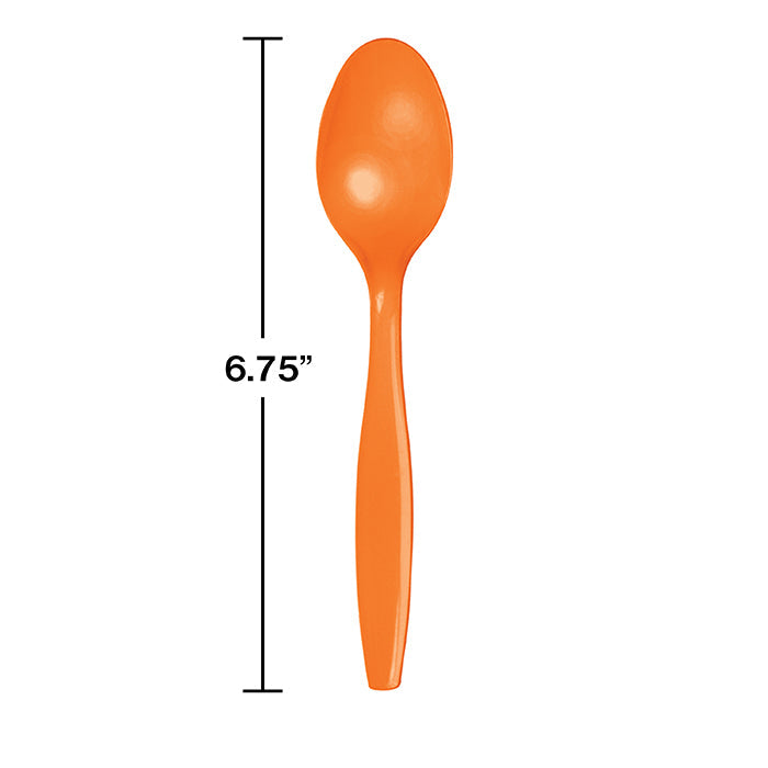 Bulk 288ct Sunkissed Orange Plastic Spoons 