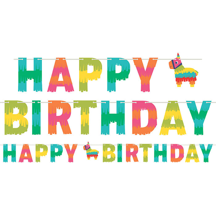 12ct Bulk Fiesta Fun Happy Birthday Banners