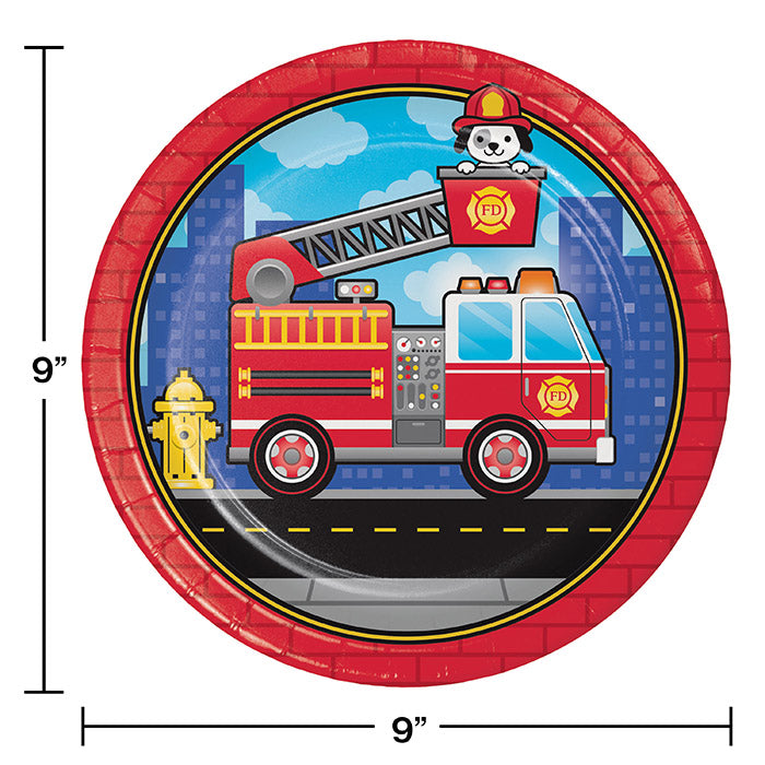 96ct Bulk Fire Truck Dinner Plates