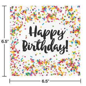 192ct Bulk Confetti Sprinkles Birthday Luncheon Napkins