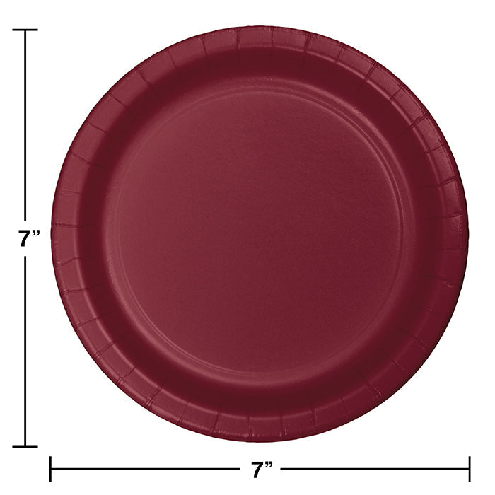 Bulk 240ct Burgundy Paper 6.75 inch Dessert Plates 