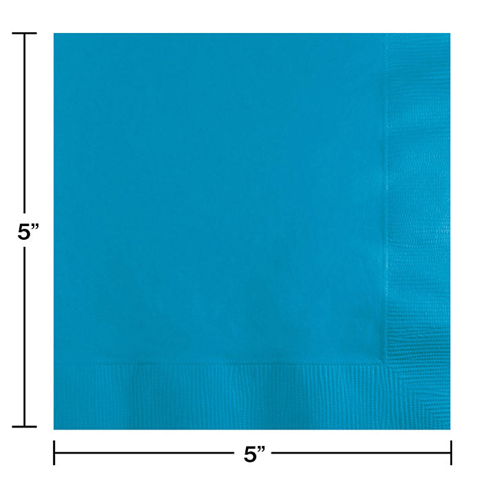 Bulk 600ct Turquoise 2 ply Beverage Napkins 