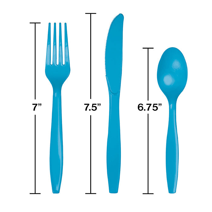 Bulk 288ct Turquoise Assorted Plastic Cutlery 