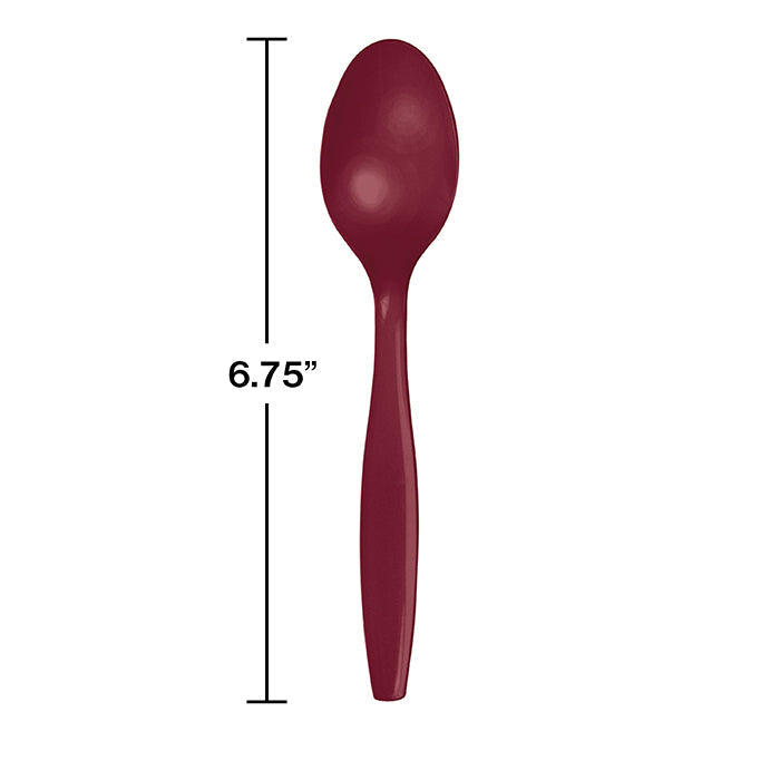 Bulk 288ct Burgundy Plastic Spoons 