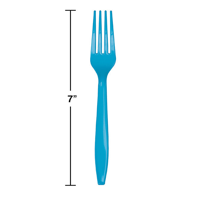Bulk 288ct Turquoise Plastic Forks 